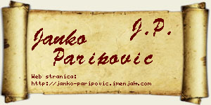 Janko Paripović vizit kartica